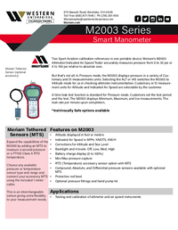 Thumbnail of document Data Sheet - M2003 Series Smart Manometer